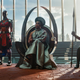 (from left): Dorothy Steel as Merchant Tribe Elder, Florence Kasumba as Ayo, Angela Bassett as Ramonda, Danai Gurira as Okoye in Marvel Studios’ Black Panther: Wakanda Forever.